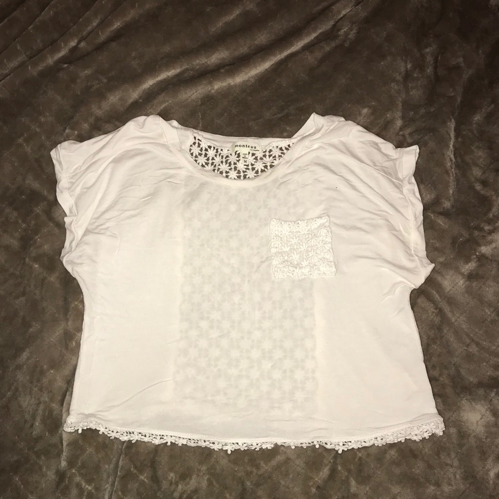 White Floral Crop Top